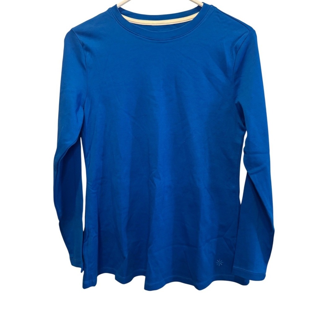 Isaac Mizrahi Womens Blue Top Essentials Pima Cotton Knit Long Sleeve XS NEW